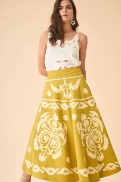 Outlet FALDA FALDA NARANJO OLIVA Skirts