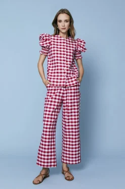 Outlet PANTALON LEANDROROJO CUADROS Pants