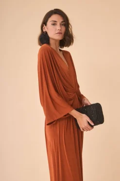 Outlet VESTIDO AGUSTITERRACOTA Long dresses