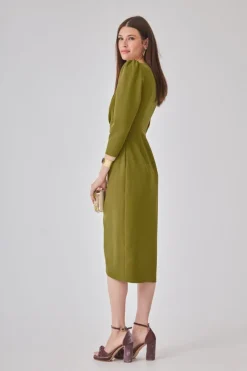 Discount VESTIDO ALMAVERDEOLIVA Midi dresses