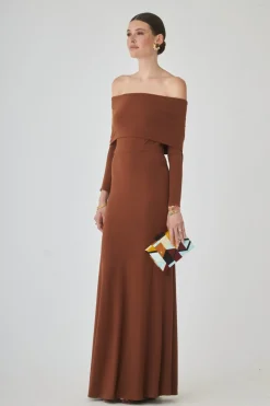 Discount VESTIDO CHOCOBMARRÓN Long dresses