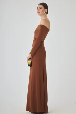 Discount VESTIDO CHOCOBMARRÓN Long dresses