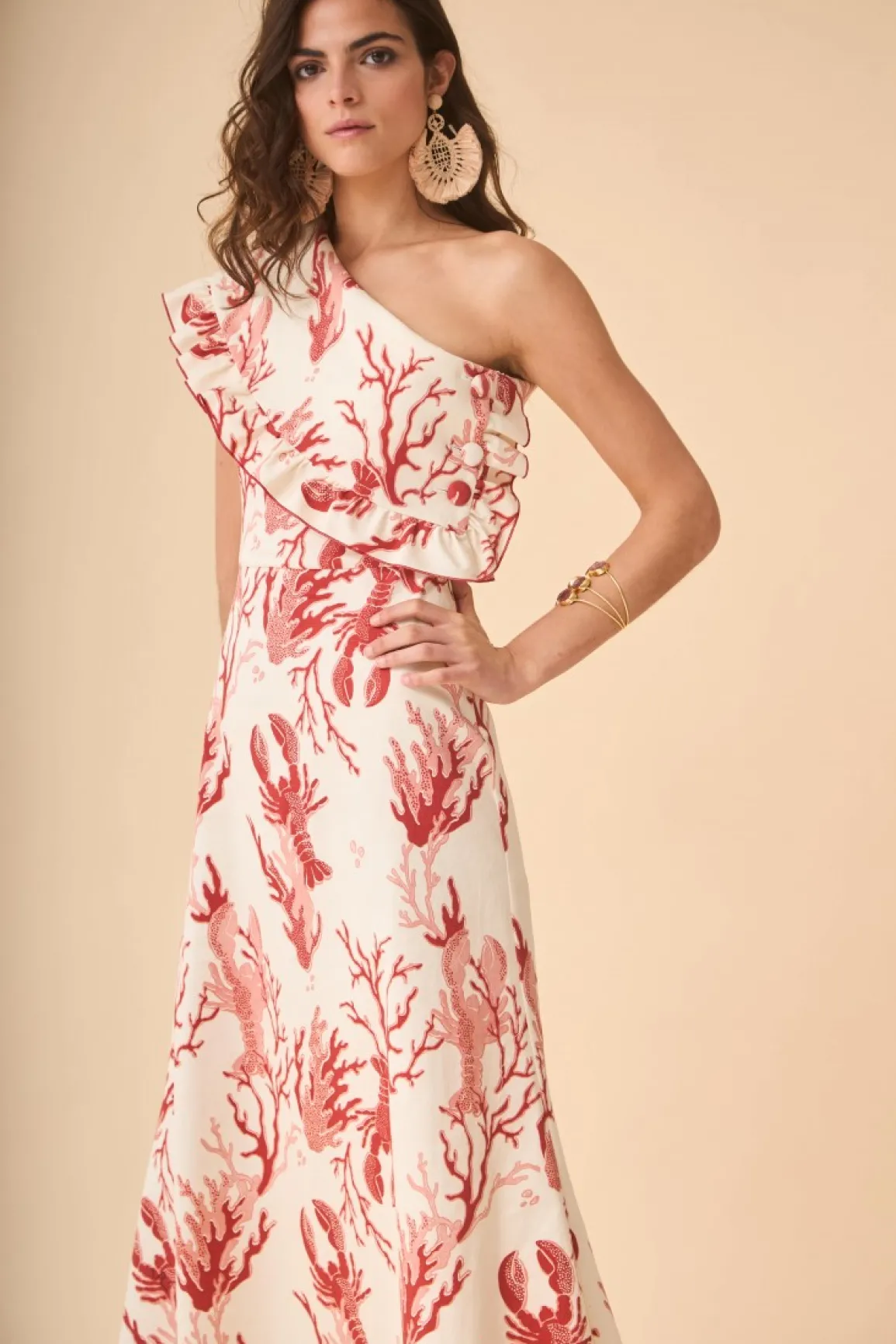 New VESTIDO Corailestampado Midi dresses