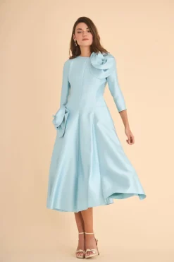 New VESTIDO MARINAMBCELESTE MARIA BARAZA X COOSY|Midi dresses