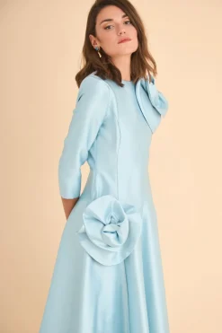 New VESTIDO MARINAMBCELESTE MARIA BARAZA X COOSY|Midi dresses