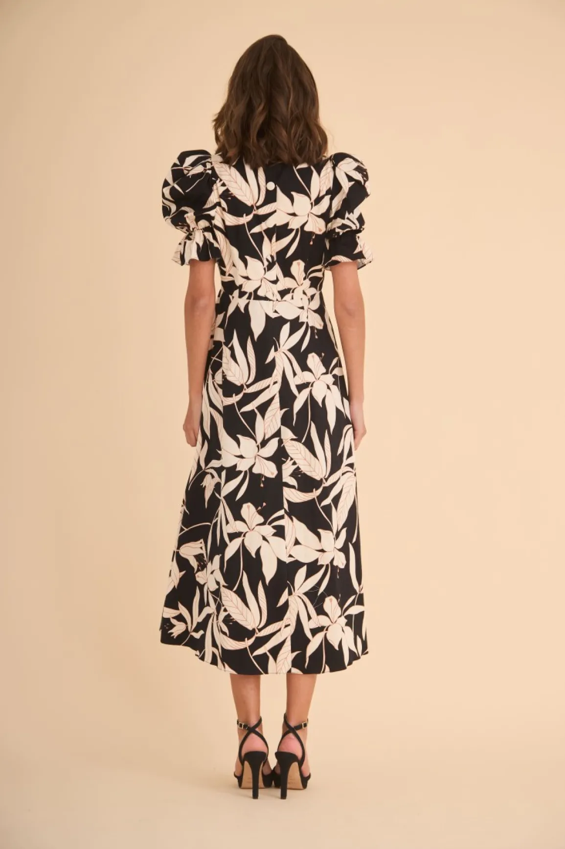 Outlet VESTIDO PALOMAESTAMPADO NEGRO Midi dresses