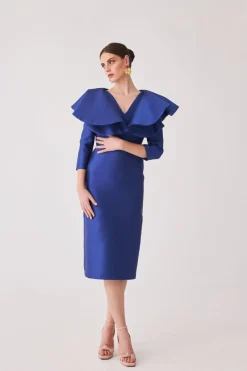 Sale VESTIDO ROCIOMBAZUL MARIA BARAZA X COOSY|Midi dresses