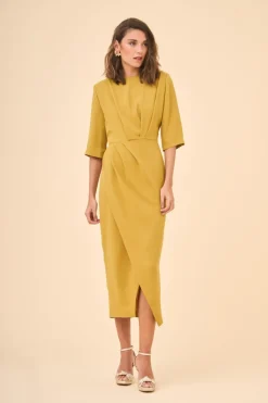 Sale VESTIDO RUBBENMOSTAZA Midi dresses