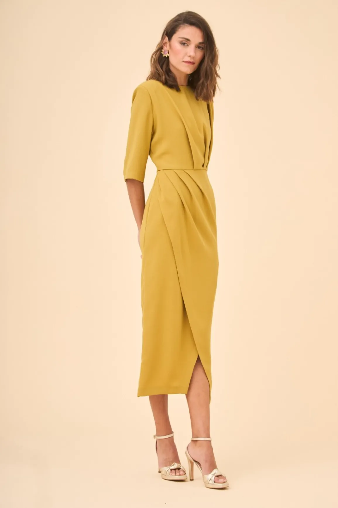Sale VESTIDO RUBBENMOSTAZA Midi dresses